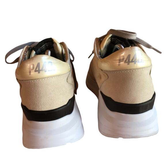 P448 Chunky Leia Silver and Gold Metallic Suede and Mesh Sneakers size 39 - Picture 8 of 14